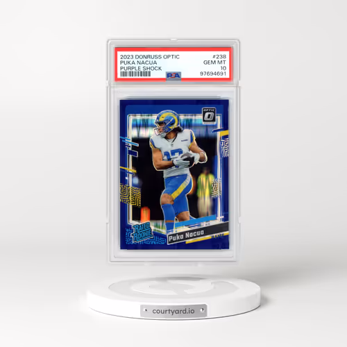 2023 Panini Donruss Optic #238 Puka Nacua - Purple Shock (PSA 10 GEM MINT)