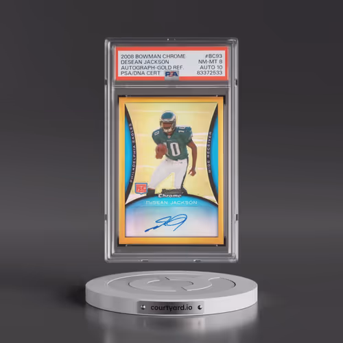2008 Bowman Chrome #BC93 DeSean Jackson - Autograph-Gold Refractor (PSA 8 NM-MT)