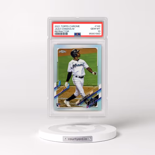 2021 Topps Chrome #144 Jazz Chisholm - Refractor (PSA 10 GEM MINT)