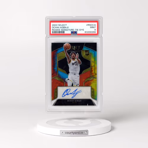 2022 Panini Select Rookie Signatures #RSOCA Ochai Agbaji - Tie-Dye (PSA 9 MINT)