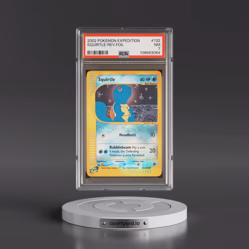 2002 Pokémon Expedition #132 Squirtle - Reverse Foil (PSA 7 NM)