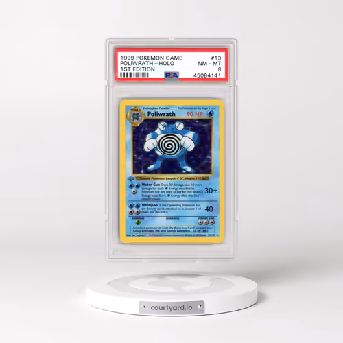 1999 Pokémon Game #13 Poliwrath - 1st Edition Holo (PSA 8 NM-MT)