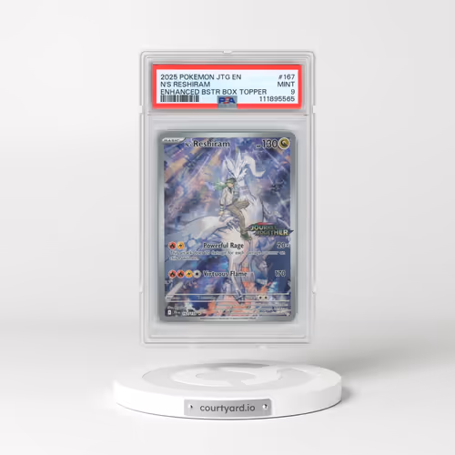 2025 Pokémon Jtg EN-Journey Together #167 N's Reshiram - Enhanced Booster Box Topper (PSA 9 MINT)