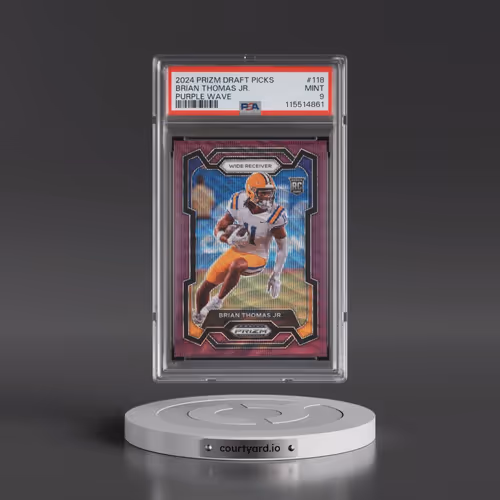 2024 Panini Prizm Draft Picks #118 Brian Thomas Jr. - Purple Wave (PSA 9 MINT)