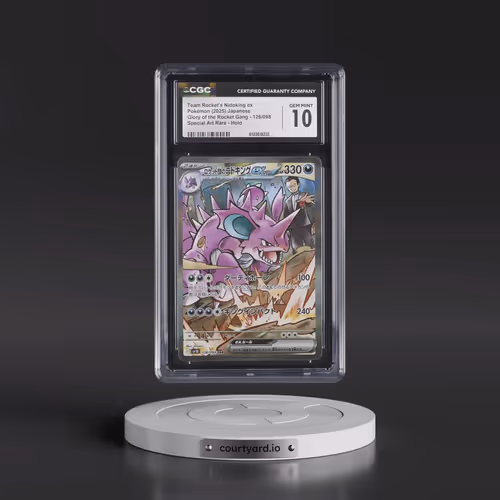 2025 Pokémon SV10-Glory of Team Rocket #126 Team Rocket's Nidoking EX - Holo Special Art Rare (CGC 1