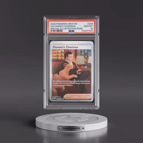 2023 Pokémon Mew EN-151 #204 Giovanni's Charisma - Special Illustration Rare (PSA 10 GEM MINT)