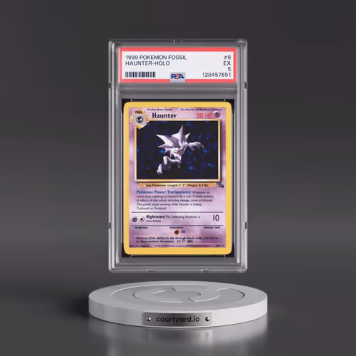 1999 Pokémon Fossil #6 Haunter - Holo (PSA 5 EX)