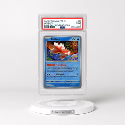 2025 Pokémon Pre EN-Prismatic Evolutions #020 Goldeen - Reverse Holo Poke Ball (PSA 9 MINT)