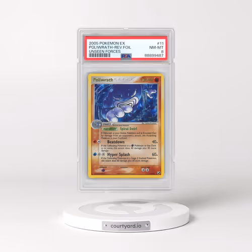 2005 Pokémon EX Unseen Forces #11 Poliwrath - Reverse Foil (PSA 8 NM-MT)