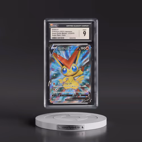 2021 Rapid Strike Master #072/070 Victini V - Super Rare Holo (CGC 9 MINT)