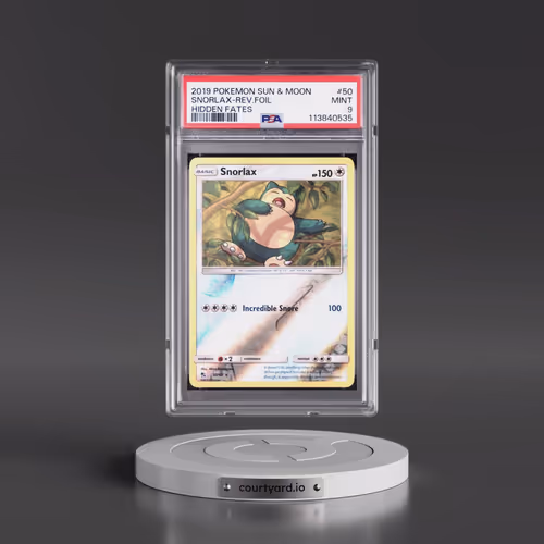 2019 Pokémon Sun & Moon Hidden Fates #50 Snorlax - Reverse Foil (PSA 9 MINT)