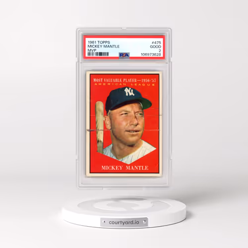 1961 Topps #475 Mickey Mantle - MVP (PSA 2 GOOD)