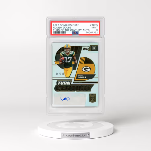 2022 Panini Donruss Elite Turn of the Century Autographs #TC35 Romeo Doubs (PSA 9 MINT)