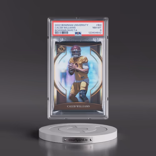 2022 Bowman University Bowman Invicta #BI4 Caleb Williams (PSA 8 NM-MT)