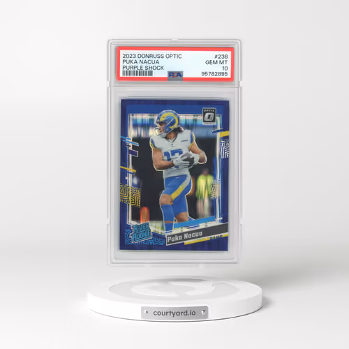 2023 Panini Donruss Optic #238 Puka Nacua - Purple Shock (PSA 10 GEM MINT)