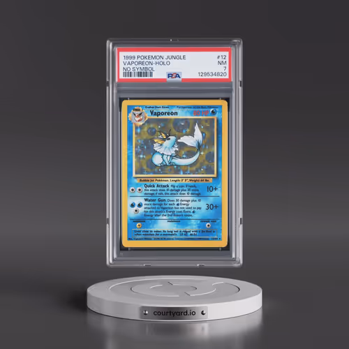 1999 Pokémon Jungle #12 Vaporeon - Holo No Symbol (PSA 7 NM)