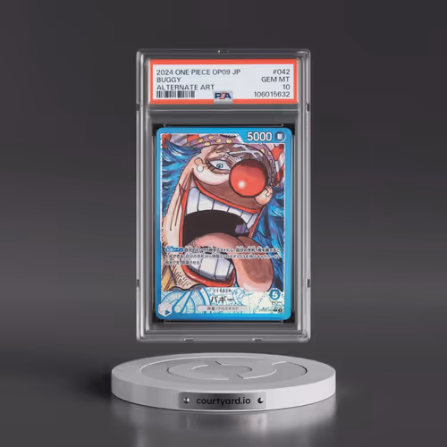 2024 One Piece Japanese OP09-Emperors in the New World #042 Buggy - Alternate Art (PSA 10 GEM MINT)