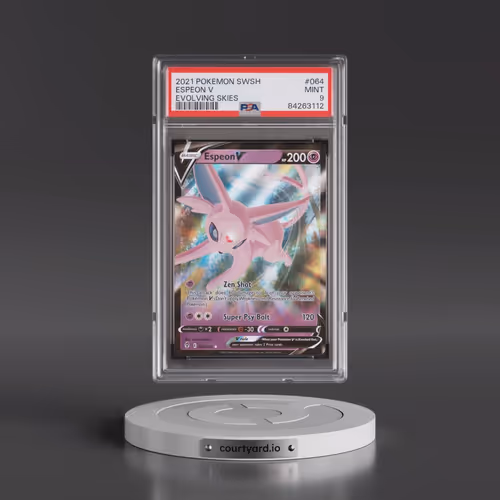 2021 Pokémon Sword & Shield Evolving Skies #064 Espeon V - Holo (PSA 9 MINT)