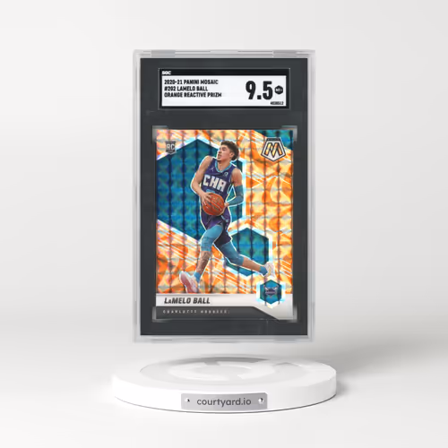 2020 Panini Mosaic #202 Lamelo Ball - Orange Reactive Prizm (SGC 9.5 MINT+)
