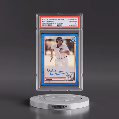 2020 Bowman Chrome Sapphire Edition Autographs #BSPARG Riley Greene (PSA 10 GEM MINT)