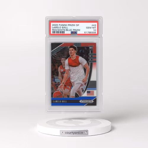 2020 Panini Prizm Draft Picks #43 LaMelo Ball - Red/White/Blue Prizm (PSA 10 GEM MINT)