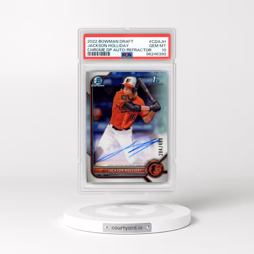 2022 Bowman Draft Chrome Draft Pick Autographs #CDAJH Jackson Holliday - Refractor (PSA 10 GEM MINT)
