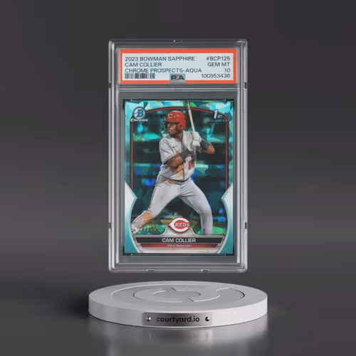 2023 Bowman Sapphire Edition Chrome Prospects #BCP125 Cam Collier - Aqua (PSA 10 GEM MINT)