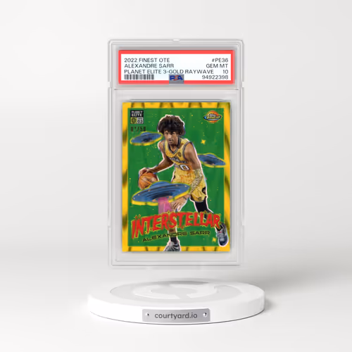 2022 Topps Finest Overtime Elite Planet Elite 3 #PE36 Alexandre Sarr - Gold Raywave (PSA 10 GEM MINT)