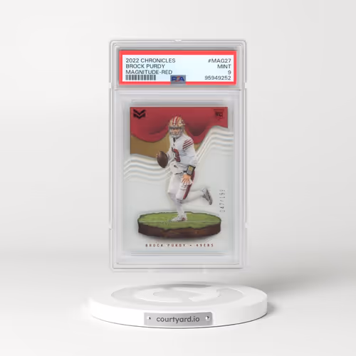 2022 Panini Chronicles Magnitude #MAG27 Brock Purdy - Red (PSA 9 MINT)