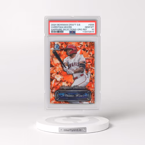 2024 Bowman Draft Sapphire Edition Sapphire Selections #SS6 Christian Moore - Orange Refractor (PSA