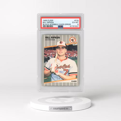 1989 Fleer #616 Bill Ripken - Black Scribble Over Error (PSA 6 EX-MT)