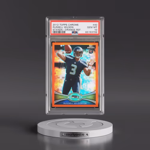 2012 Topps Chrome #40 Russell Wilson - Stands-Orange Refractor (PSA 10 GEM MINT)