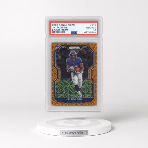 2020 Panini Prizm #379 J.K. Dobbins - Lazer Prizm (PSA 10 GEM MINT)