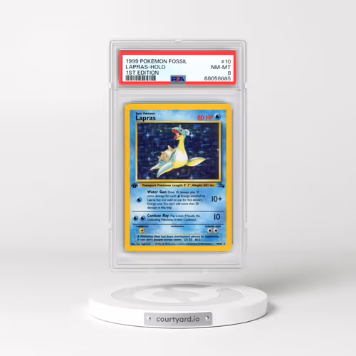 1999 Pokémon Fossil #10 Lapras - 1st Edition Holo (PSA 8 NM-MT)