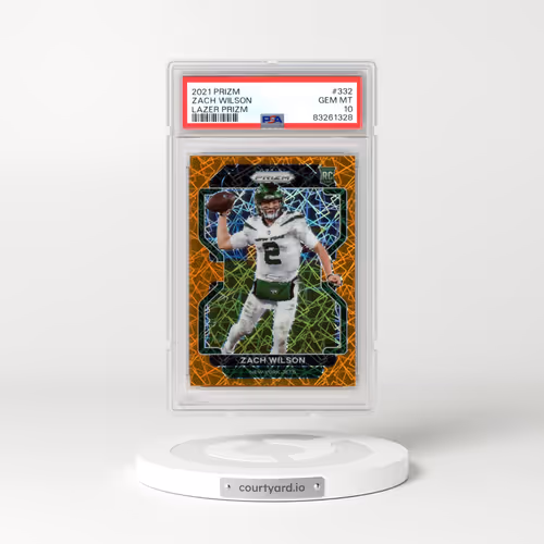 2021 Panini Prizm #332 Zach Wilson - Lazer Prizm (PSA 10 GEM MINT)