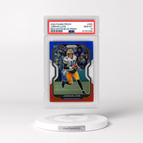 2020 Panini Prizm #363 Jordan Love - Red/White/Blue Prizm (PSA 10 GEM MINT)