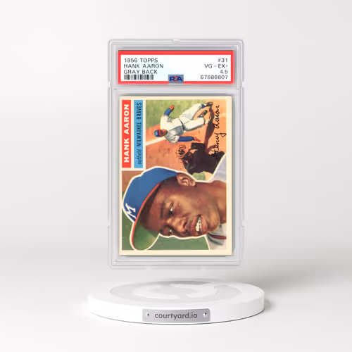1956 Topps #31 Hank Aaron - Gray Back (PSA 4.5 VG-EX+)