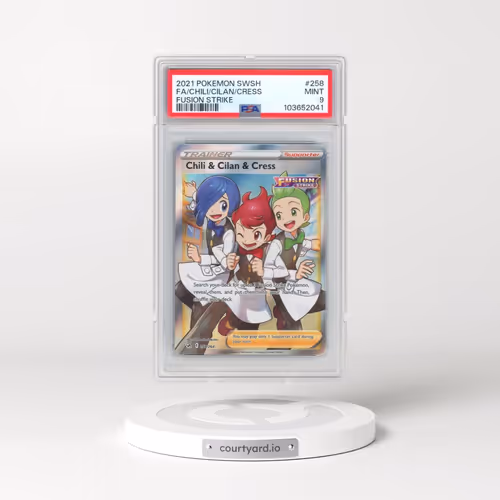 2021 Pokémon Sword & Shield Fusion Strike #258 Chili & Cilan & Cress - Full Art (PSA 9 MINT)