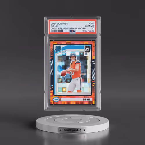 2024 Panini Donruss #369 Bo Nix - Optic Preview-Red Pandora (PSA 10 GEM MINT)