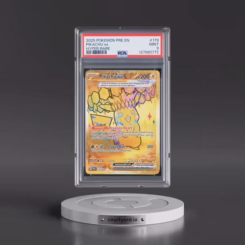 2025 Pokémon Pre EN-Prismatic Evolutions #179 Pikachu EX - Holo Hyper Rare (PSA 9 MINT)