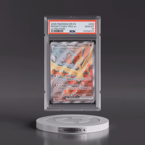 2025 Pokémon Dri EN-Destined Rivals #208 Team Rocket's Moltres EX - Holo Ultra Rare (PSA 10 GEM MINT