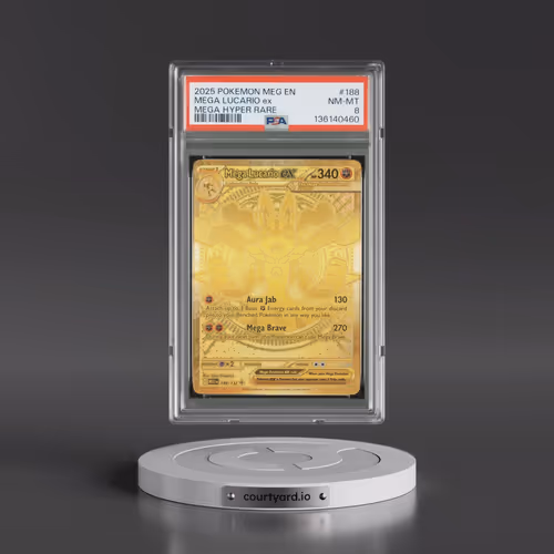 2025 Pokémon Meg EN-Mega Evolution #188 Mega Lucario EX - Holo Mega Hyper Rare (PSA 8 NM-MT)