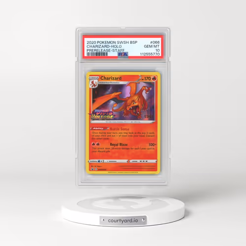 2020 Pokémon Swsh Black Star Promo #066 Charizard - Holo Prerelease-Staff (PSA 10 GEM MINT)