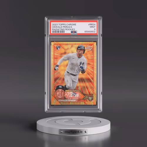 2023 Topps Chrome Radiating Rookies #RR24 Oswald Peraza - Update (PSA 9 MINT)