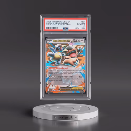 2025 Pokémon Meg EN-Mega Evolution #104 Mega Kangaskhan EX - Holo (PSA 10 GEM MINT)