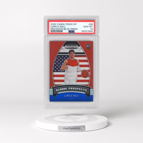 2020 Panini Prizm Draft Picks #98 LaMelo Ball - Red/White/Blue Prizm (PSA 10 GEM MINT)