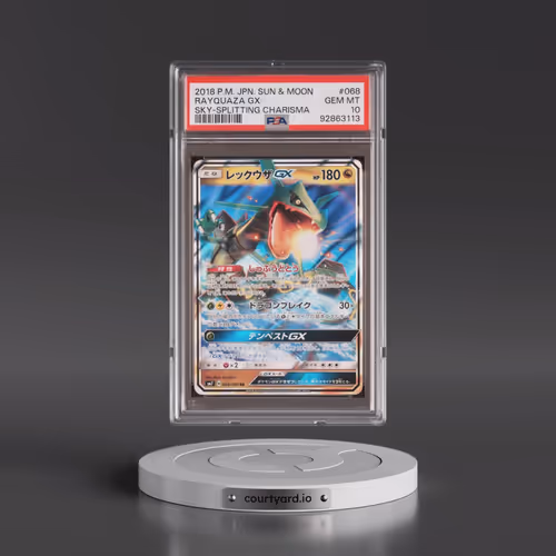 2018 Pokémon Sun & Moon Sky-Splitting Charisma #068 Rayquaza GX - Holo (PSA 10 GEM MINT)