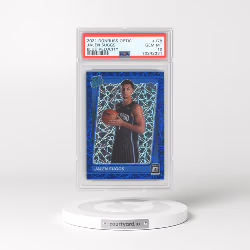 2021 Panini Donruss Optic #179 Jalen Suggs - Blue Velocity (PSA 10 GEM MINT)