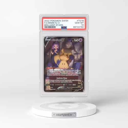 2022 Pokémon Sword & Shield Brilliant Stars #TG16 Mimikyu V - Holo Full Art (PSA 10 GEM MINT)