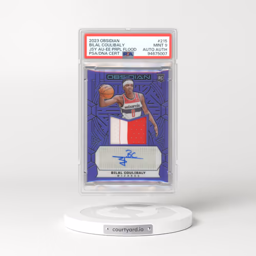 2023 Panini Obsidian #215 Bilal Coulibaly - Jersey Autograph-Electric Etch Purple Flood (PSA 9 MINT)